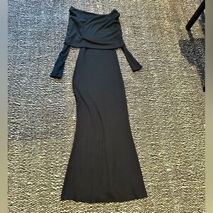 Aritzia The Group Ribbed Off-Shoulder Maxi Dress – Black – Size S